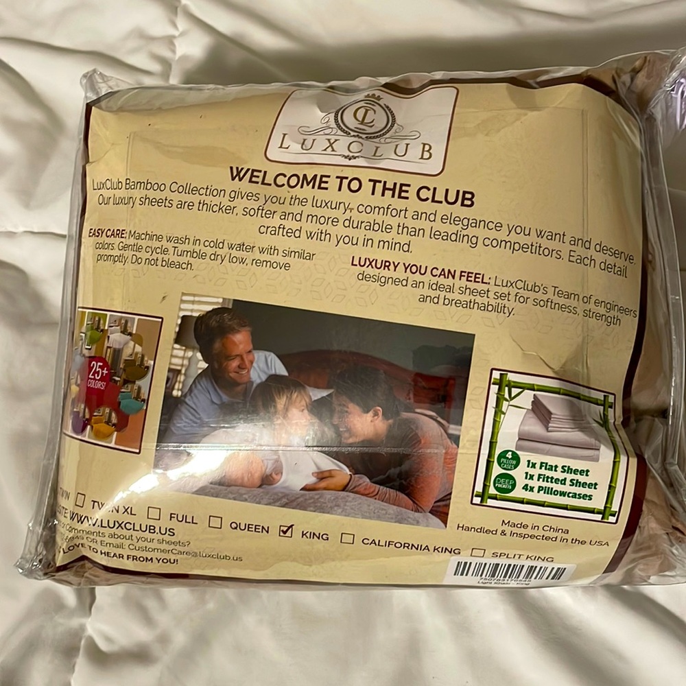 LUXCLUB King Bed Sheets New